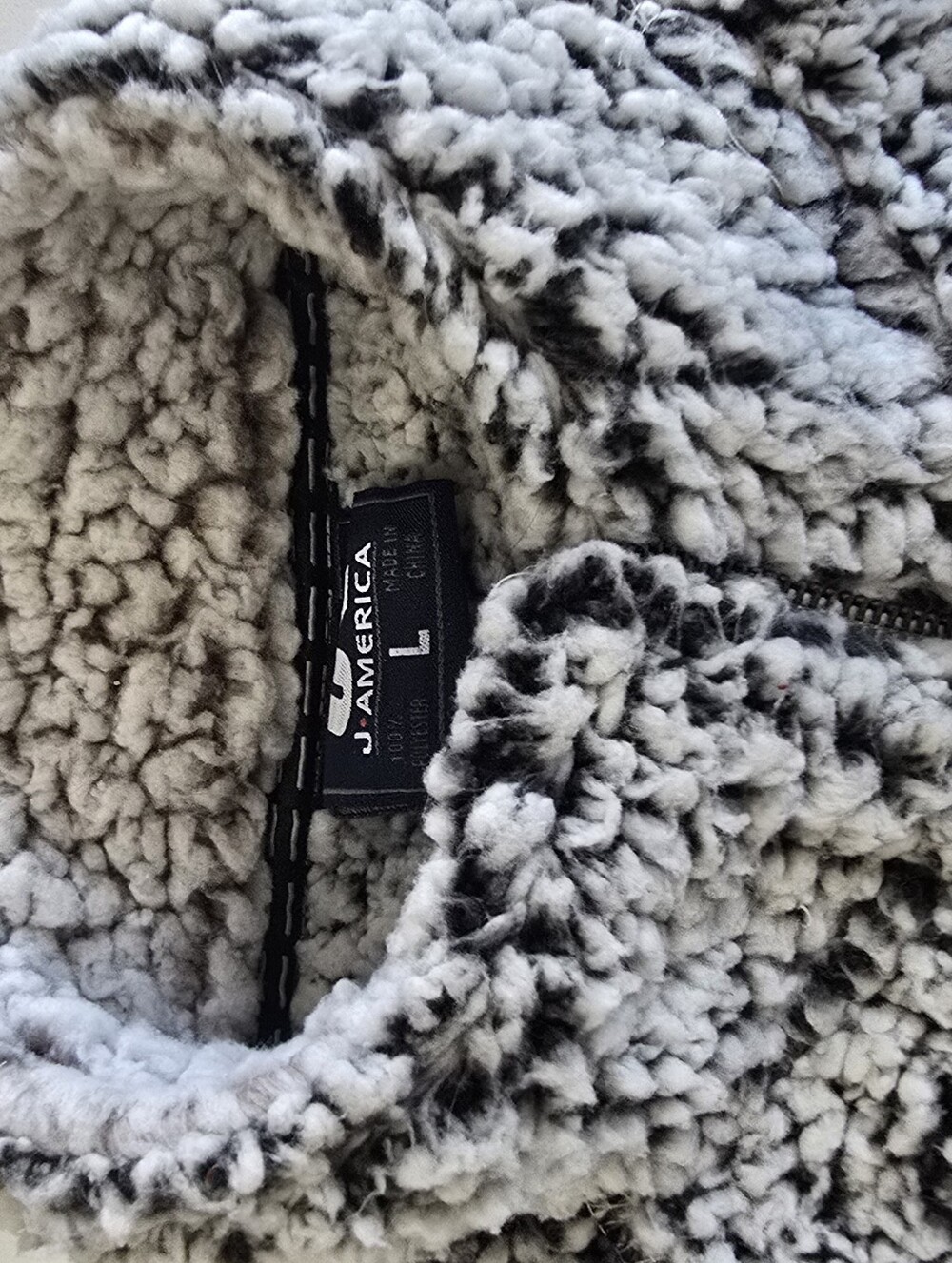 John Deere Sherpa Vest Jacket Cozy Oatmeal Heathered Black Fleece Full Zip Men L - Picture 5 of 16